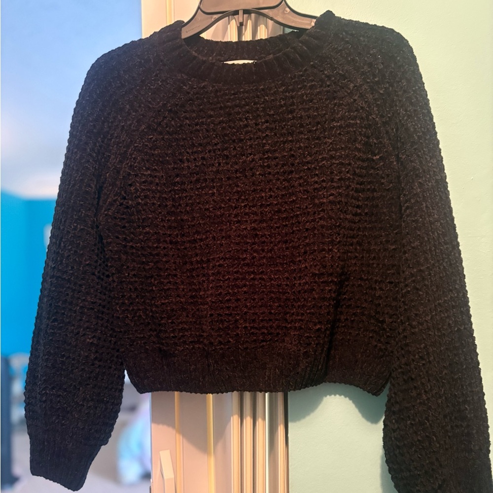 Black Chenille Women's Sweater